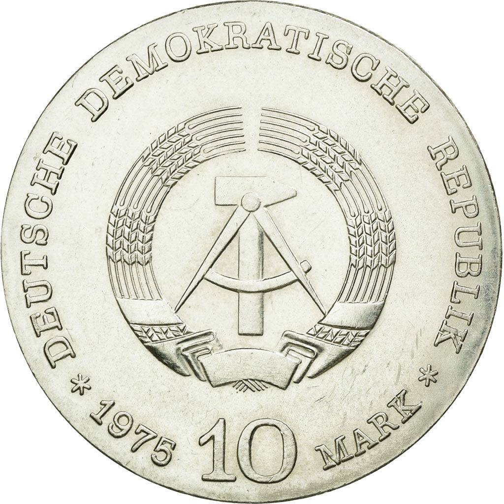 Coin, GERMAN-DEMOCRATIC REPUBLIC, 10 Mark, 1975, MS(65-70), Silver, KM:56