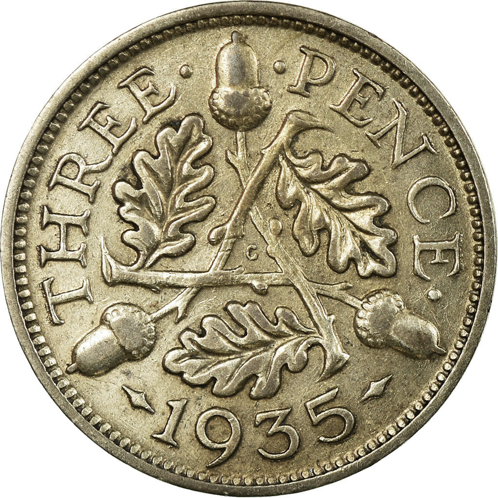 Monnaie, Grande-Bretagne, George V, 3 Pence, 1935, TTB, Argent, KM:831