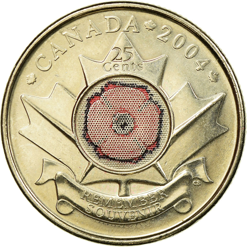 Moneda, Canadá, Elizabeth II, 25 Cents, 2004, Royal Canadian Mint, MBC, Níquel