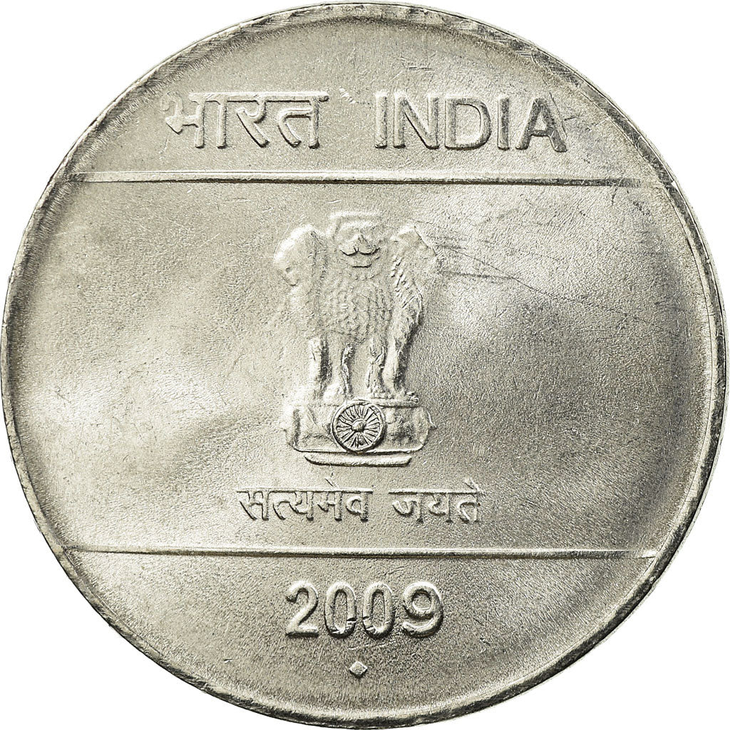Coin, INDIA-REPUBLIC, 2 Rupees, 2009, AU(55-58), Stainless Steel, KM:327