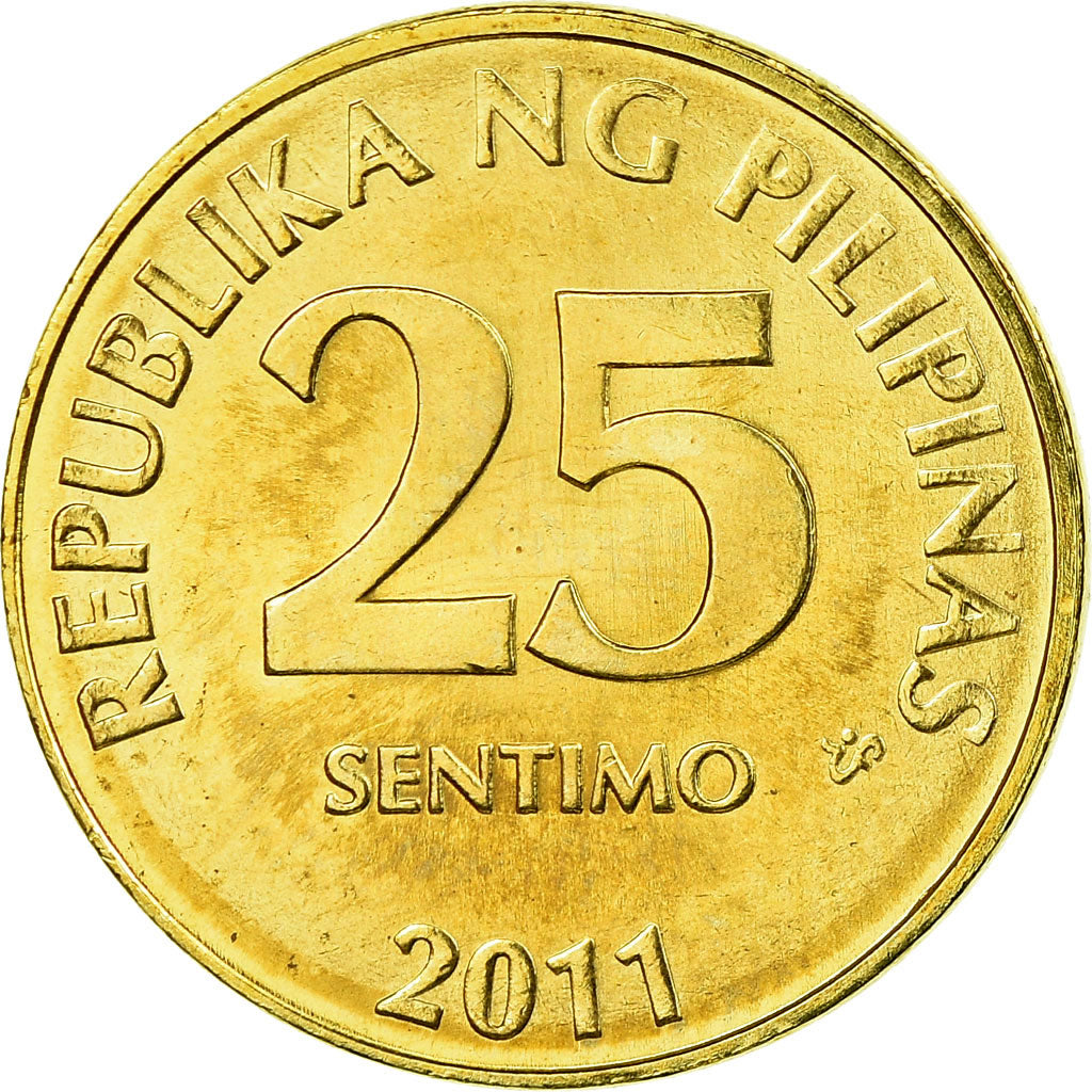 Munten, Fillipijnen, 25 Sentimos, 2011, UNC-, Brass plated steel, KM:271a