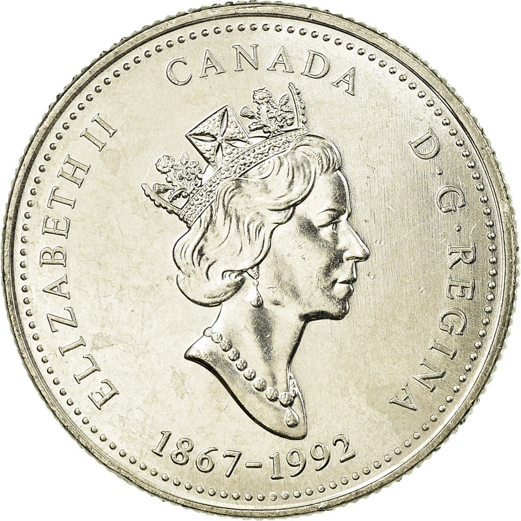 Coin, Canada, Elizabeth II, Newfounland, 25 Cents, 1992, Royal Canadian Mint