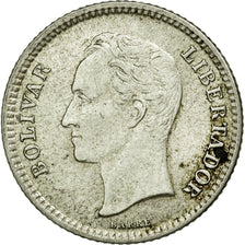 Coin, Venezuela, 25 Centimos, 1954, EF(40-45), Silver, KM:35