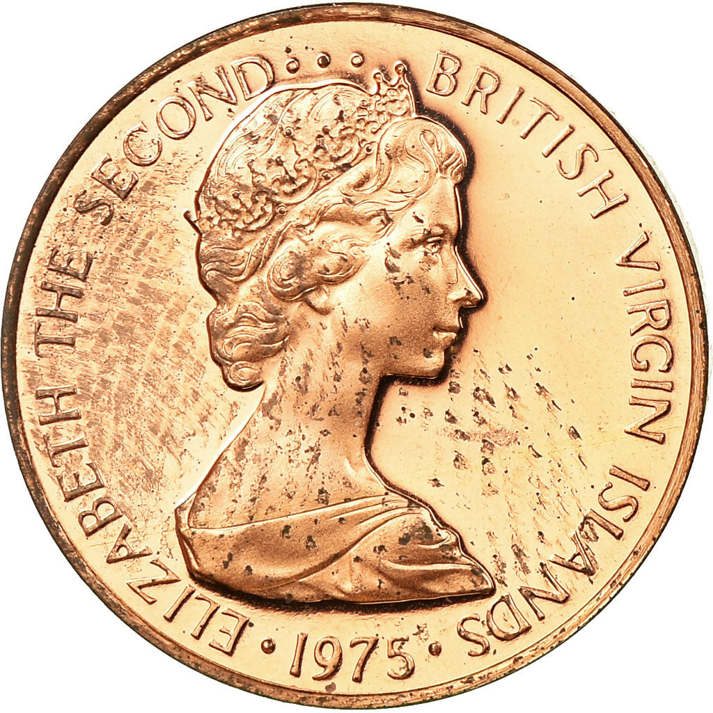 Coin, BRITISH VIRGIN ISLANDS, Elizabeth II, Cent, 1975, Franklin Mint, U.S.A.