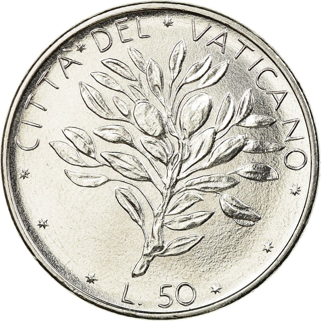 Moneta, CITTÀ DEL VATICANO, Paul VI, 50 Lire, 1976, SPL-, Acciaio inossidabile
