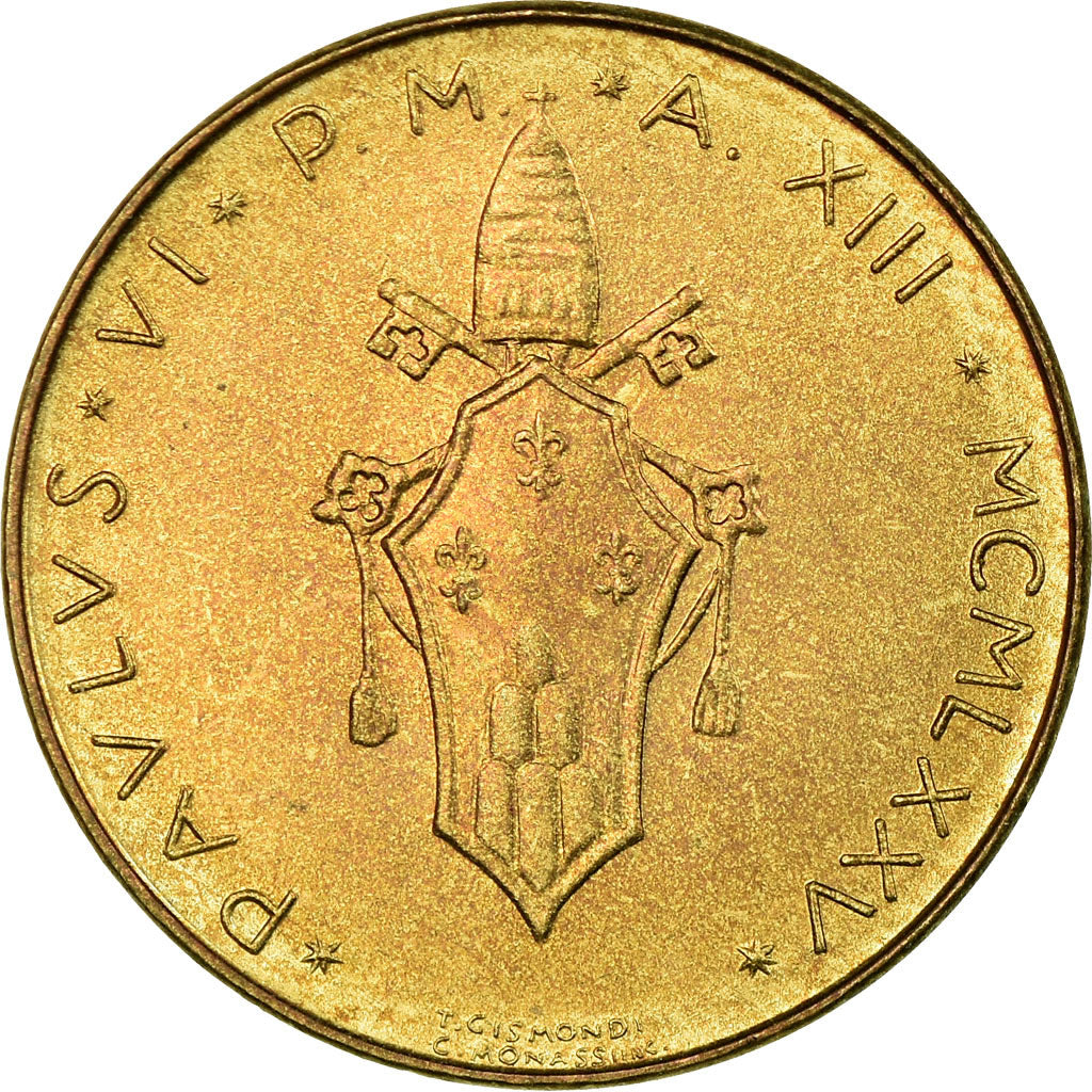 Munten, Vaticaanstad, Paul VI, 20 Lire, 1975, ZF, Aluminum-Bronze, KM:120
