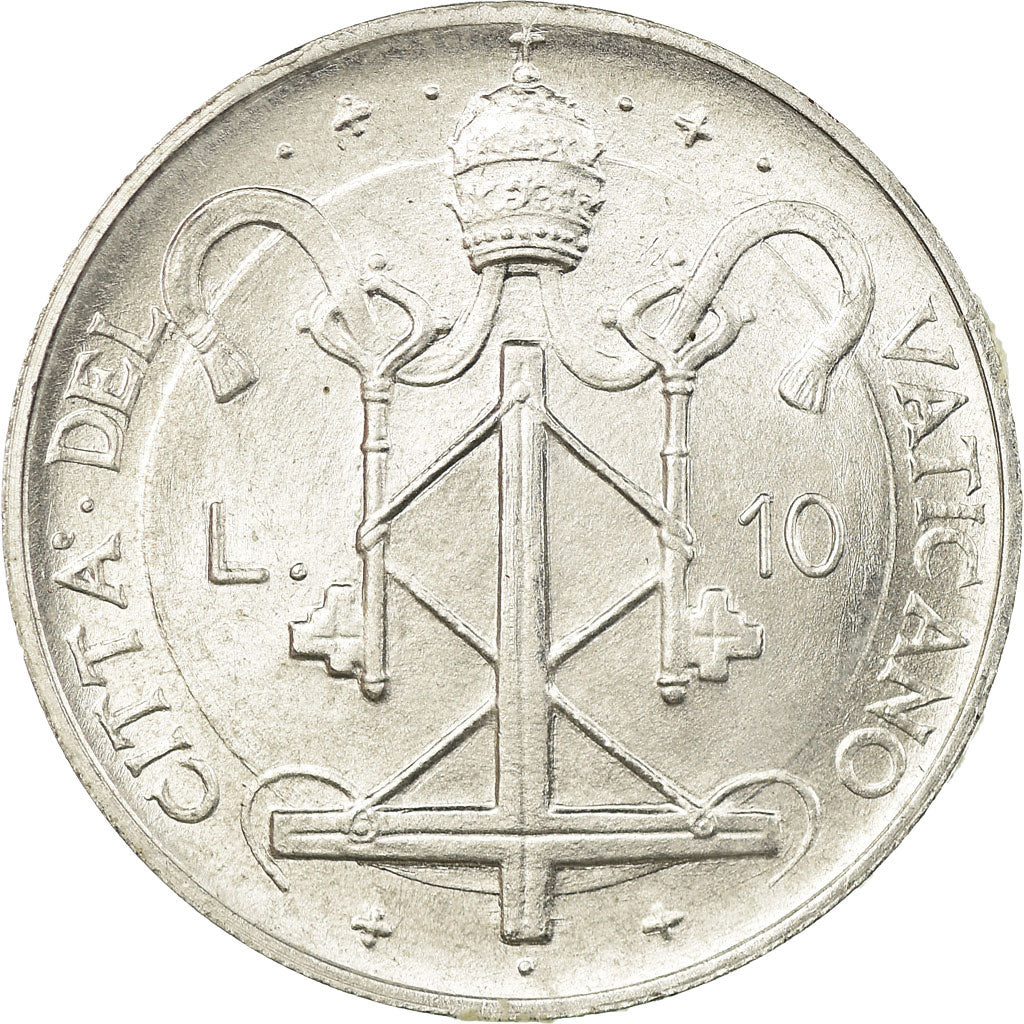 Monnaie, Cité du Vatican, Paul VI, 10 Lire, 1967, SPL, Aluminium, KM:95