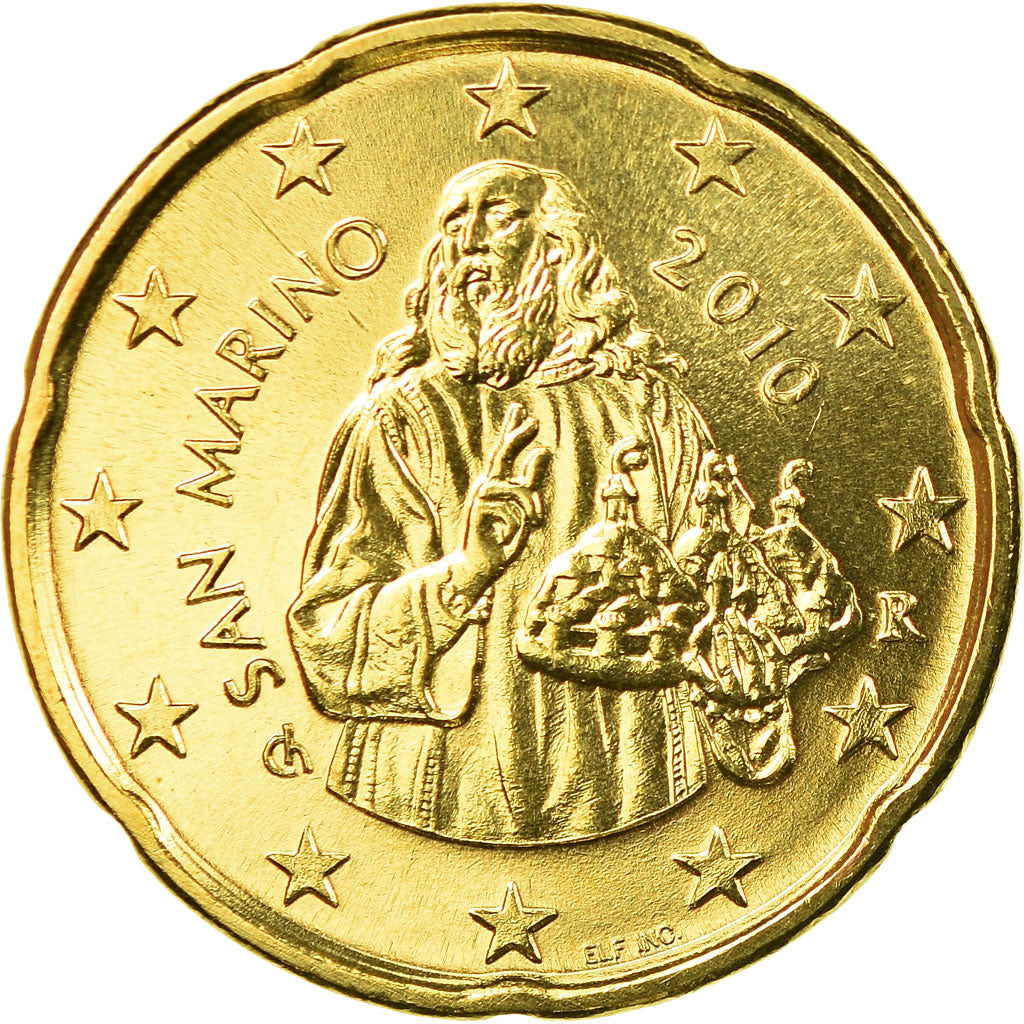 San Marino, 20 Euro Cent, 2010, FDC, Ottone, KM:483