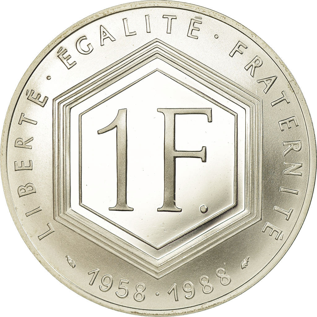 Munten, Frankrijk, Charles de Gaulle, Franc, 1988, Paris, Proof, FDC, Zilver