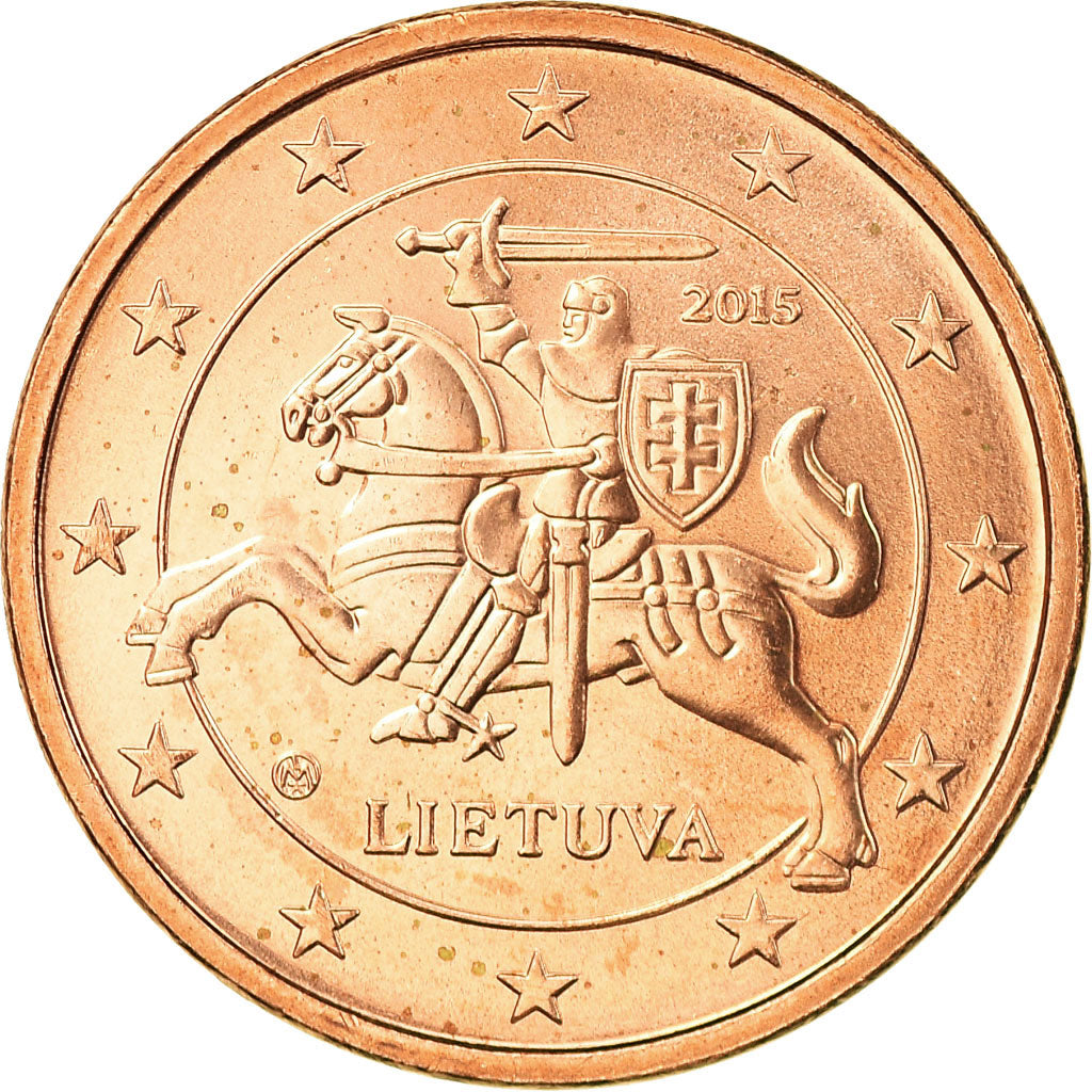 Lithuania, 5 Euro Cent, 2015, UNZ, Copper Plated Steel