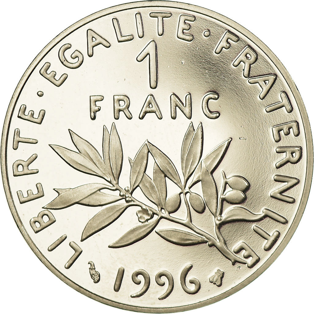 Moeda, França, Semeuse, Franc, 1996, Paris, Proof, MS(65-70), Níquel