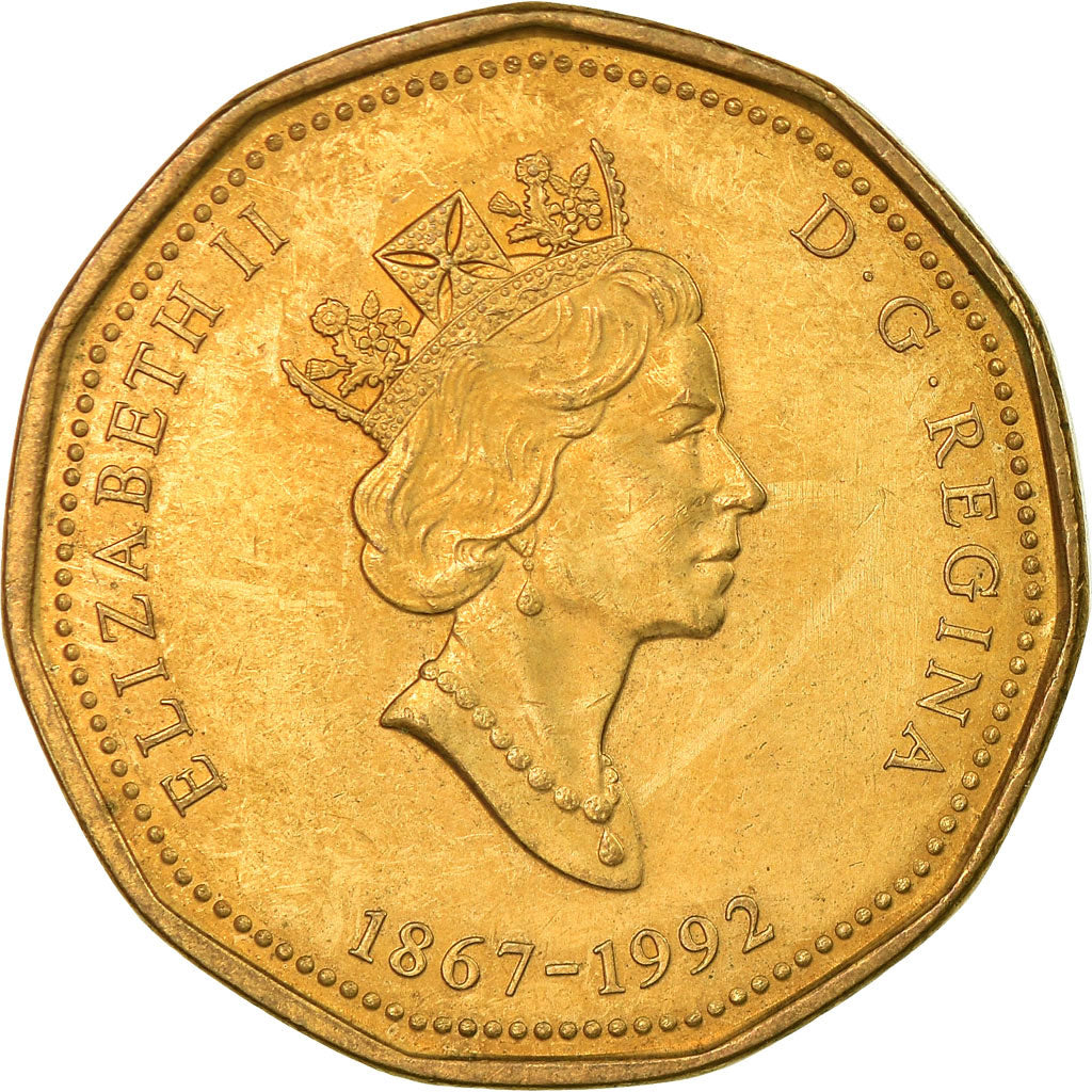 Coin, Canada, Elizabeth II, Dollar, 1992, Royal Canadian Mint, Ottawa