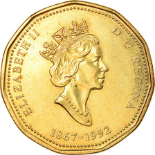 Coin, Canada, Elizabeth II, Dollar, 1992, Royal Canadian Mint, Ottawa