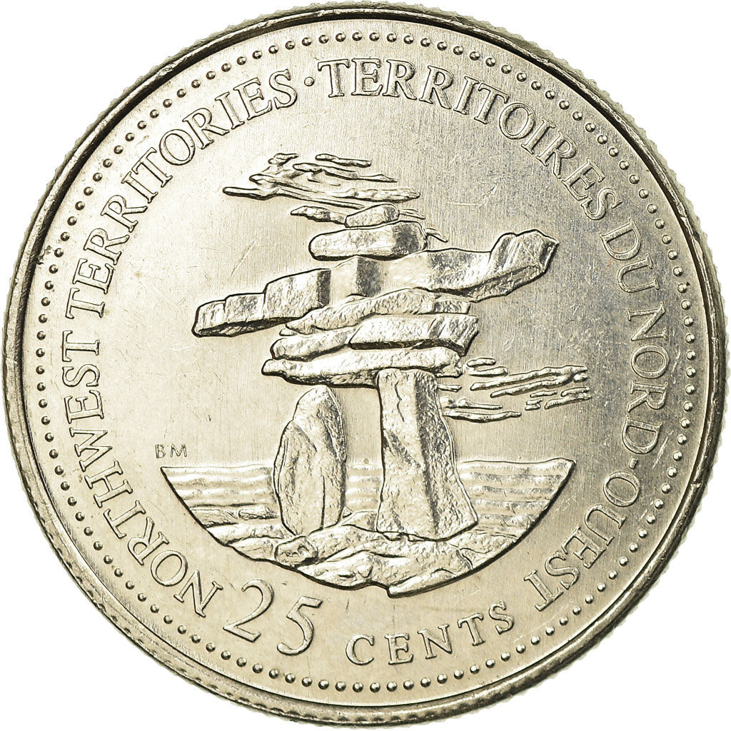 Munten, Canada, Elizabeth II, Northwest Territories, 25 Cents, 1992, Royal