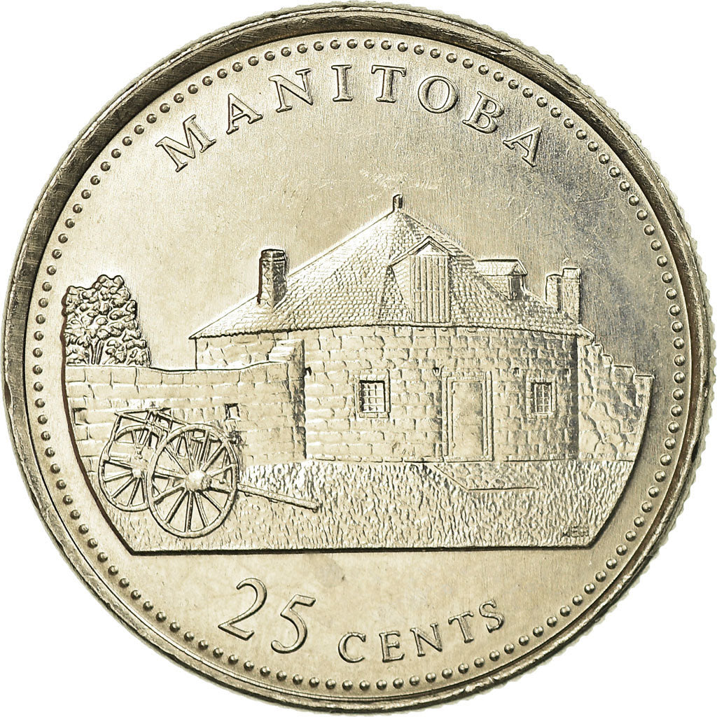 Coin, Canada, Elizabeth II, Manitoba, 25 Cents, 1992, Royal Canadian Mint