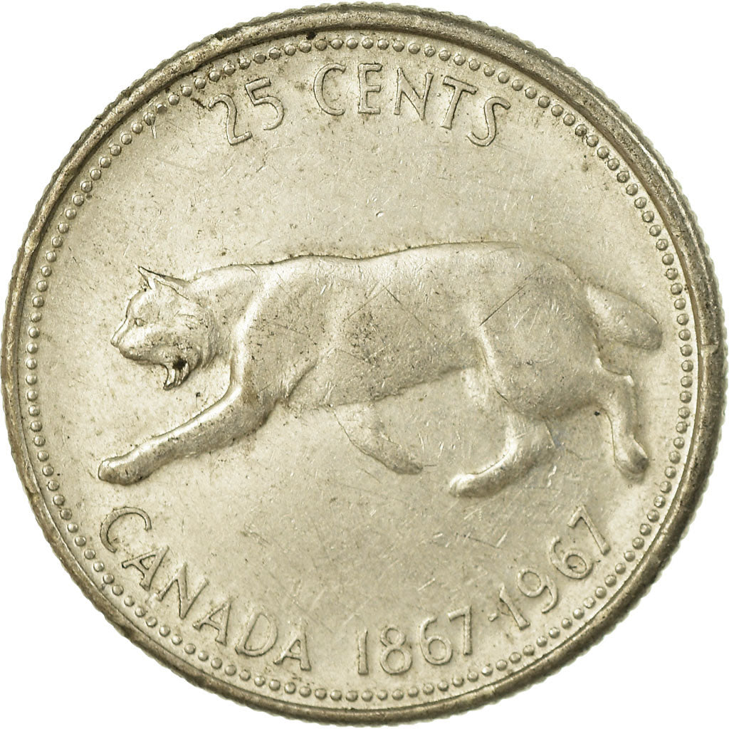 Moneta, Canada, Elizabeth II, 25 Cents, 1967, Royal Canadian Mint, Ottawa, BB