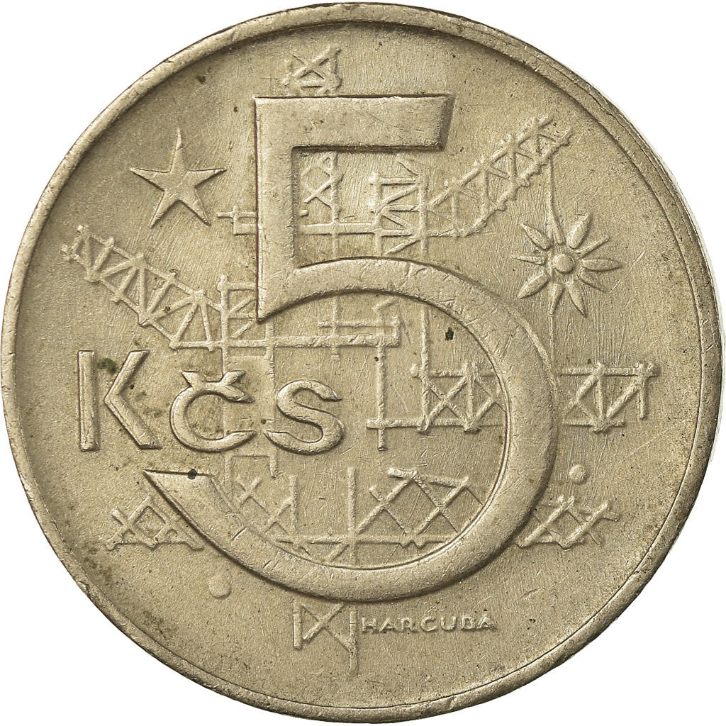 Moneda, Checoslovaquia, 5 Korun, 1973, MBC, Cobre - níquel, KM:60