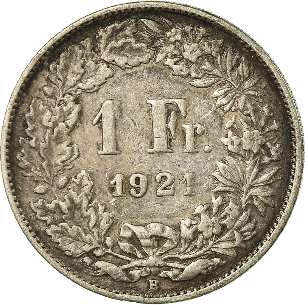 Coin, Switzerland, Franc, 1921, Bern, EF(40-45), Silver, KM:24