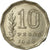 Moeda, Argentina, 10 Pesos, 1966, EF(40-45), Aço Revestido a Níquel, KM:60