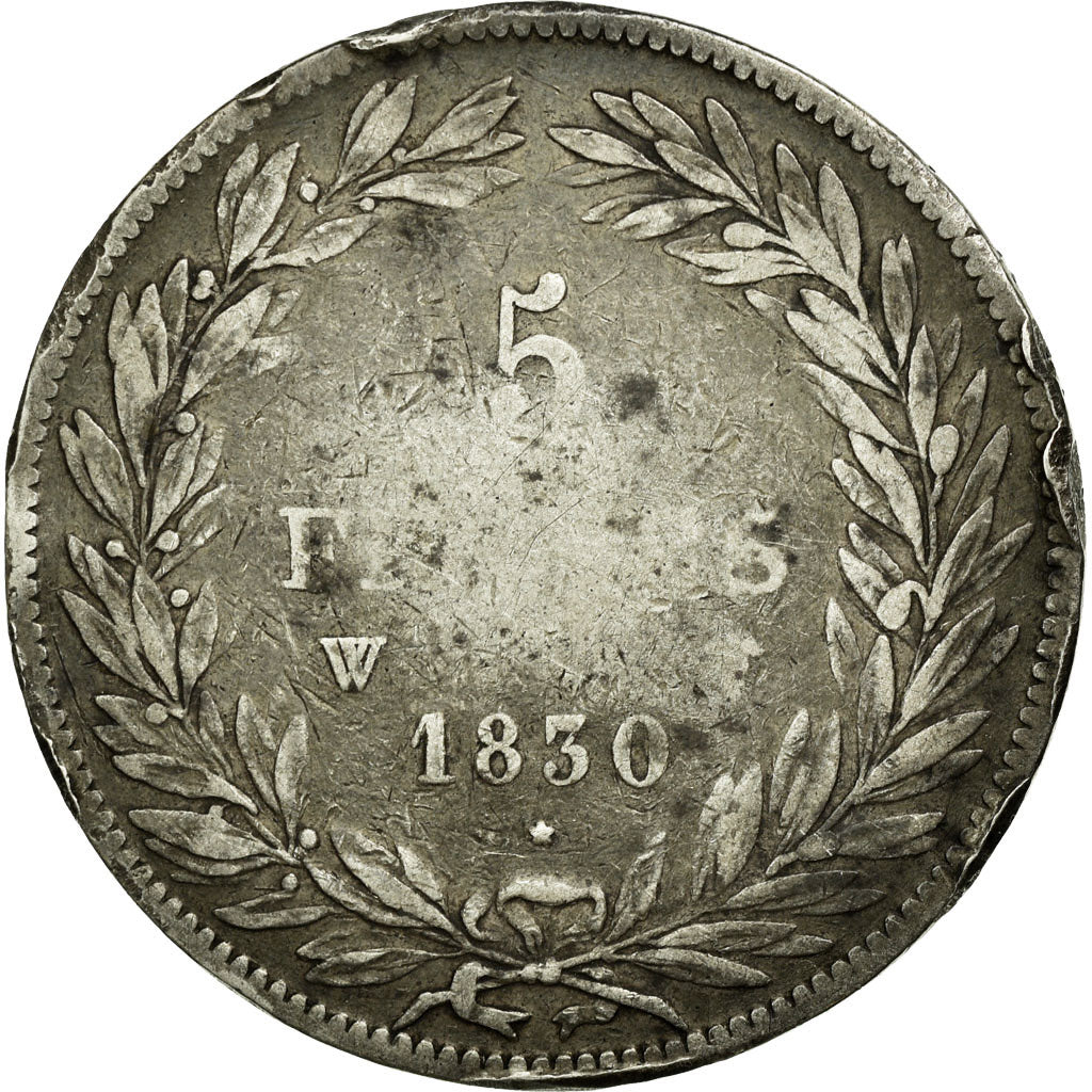 Coin, France, Louis-Philippe, 5 Francs, 1830, Lille, VF(20-25), Silver