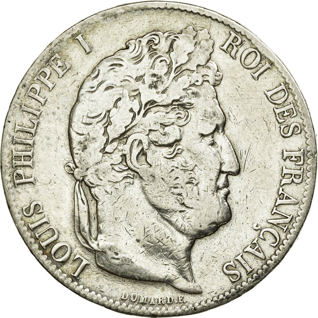 Moneta, Francia, Louis-Philippe, 5 Francs, 1848, Strasbourg, MB, Argento