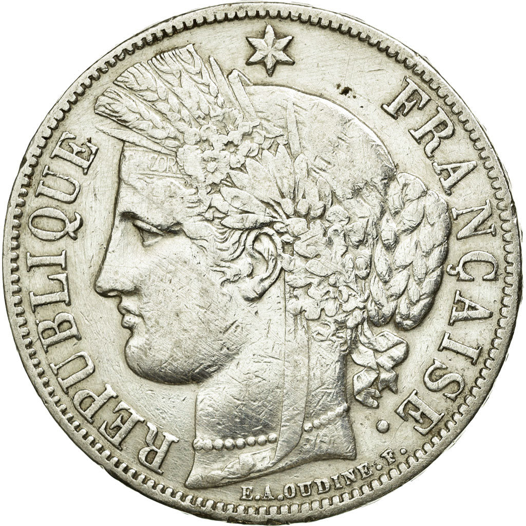Coin, France, Cérès, 5 Francs, 1870, Paris, VF(30-35), Silver, KM:819