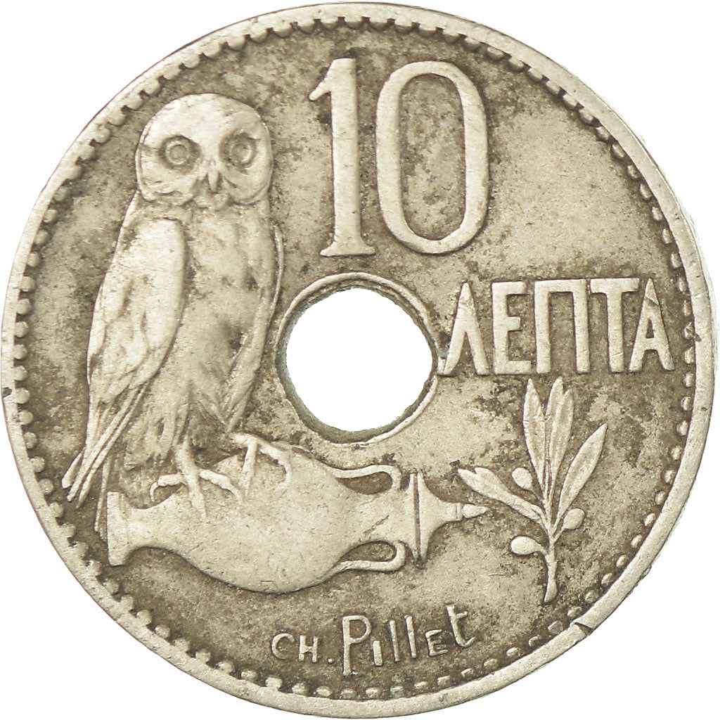 Munten, Griekenland, George I, 10 Lepta, 1912, FR+, Nickel, KM:63