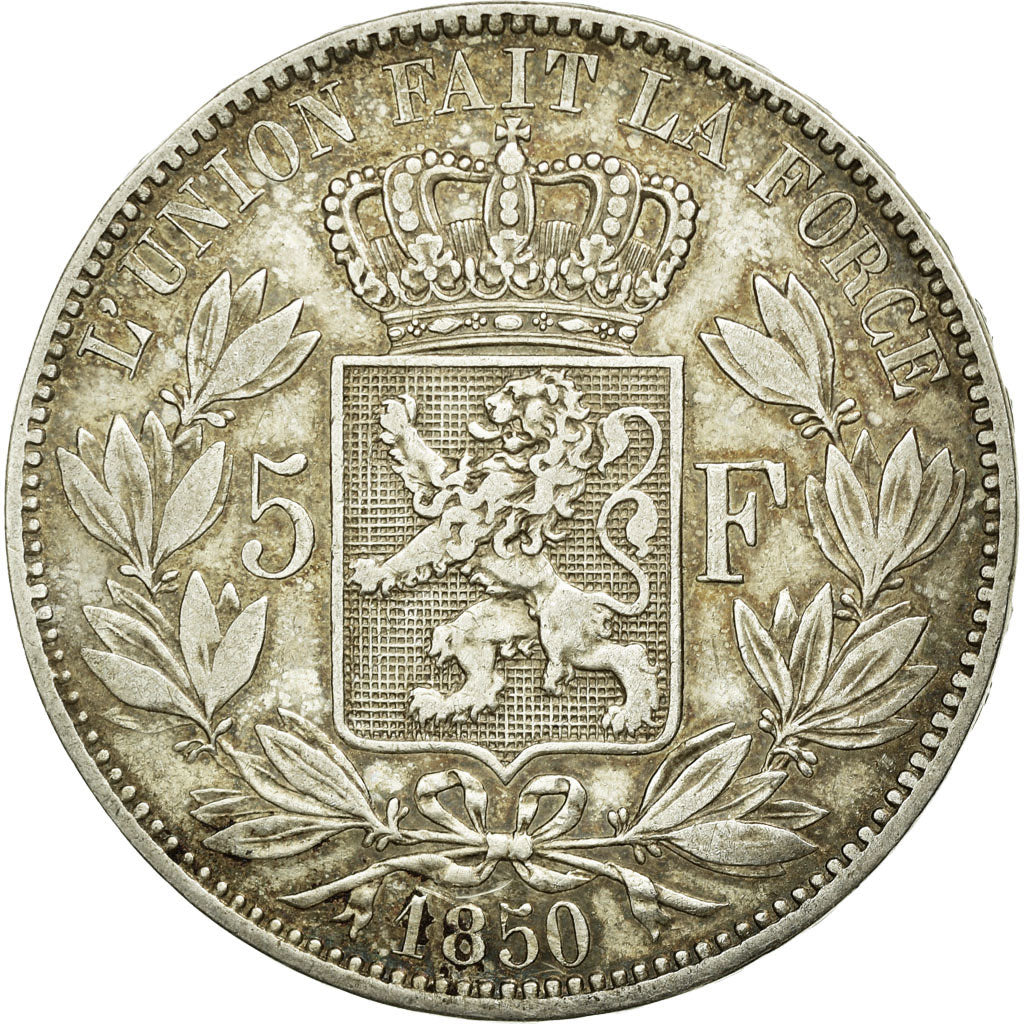 Coin, Belgium, Leopold I, 5 Francs, 5 Frank, 1850, VF(30-35), Silver, KM:17