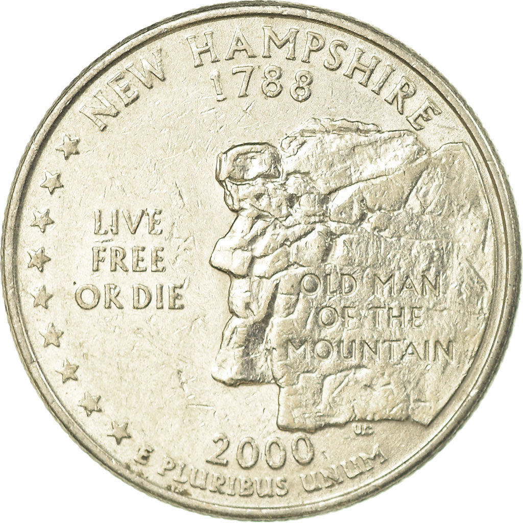 Coin, United States, New Hampshire, Quarter, 2000, U.S. Mint, Philadelphia