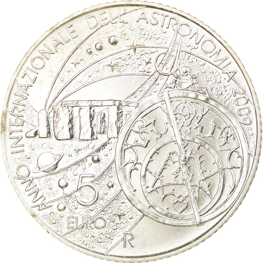 San Marino, 5 Euro, Year of Astronomy, 2009, UNZ, Silber, KM:515