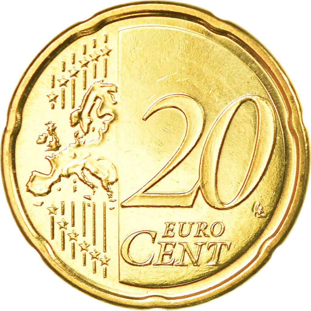 San Marino, 20 Euro Cent, 2008, MS(63), Brass, KM:483