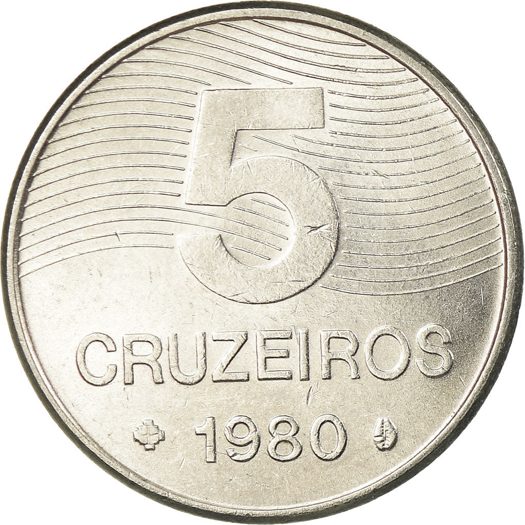 Monnaie, Brésil, 5 Cruzeiros, 1980, SUP, Stainless Steel, KM:591