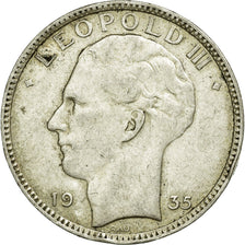 Coin, Belgium, 20 Francs, 20 Frank, 1935, EF(40-45), Silver, KM:105
