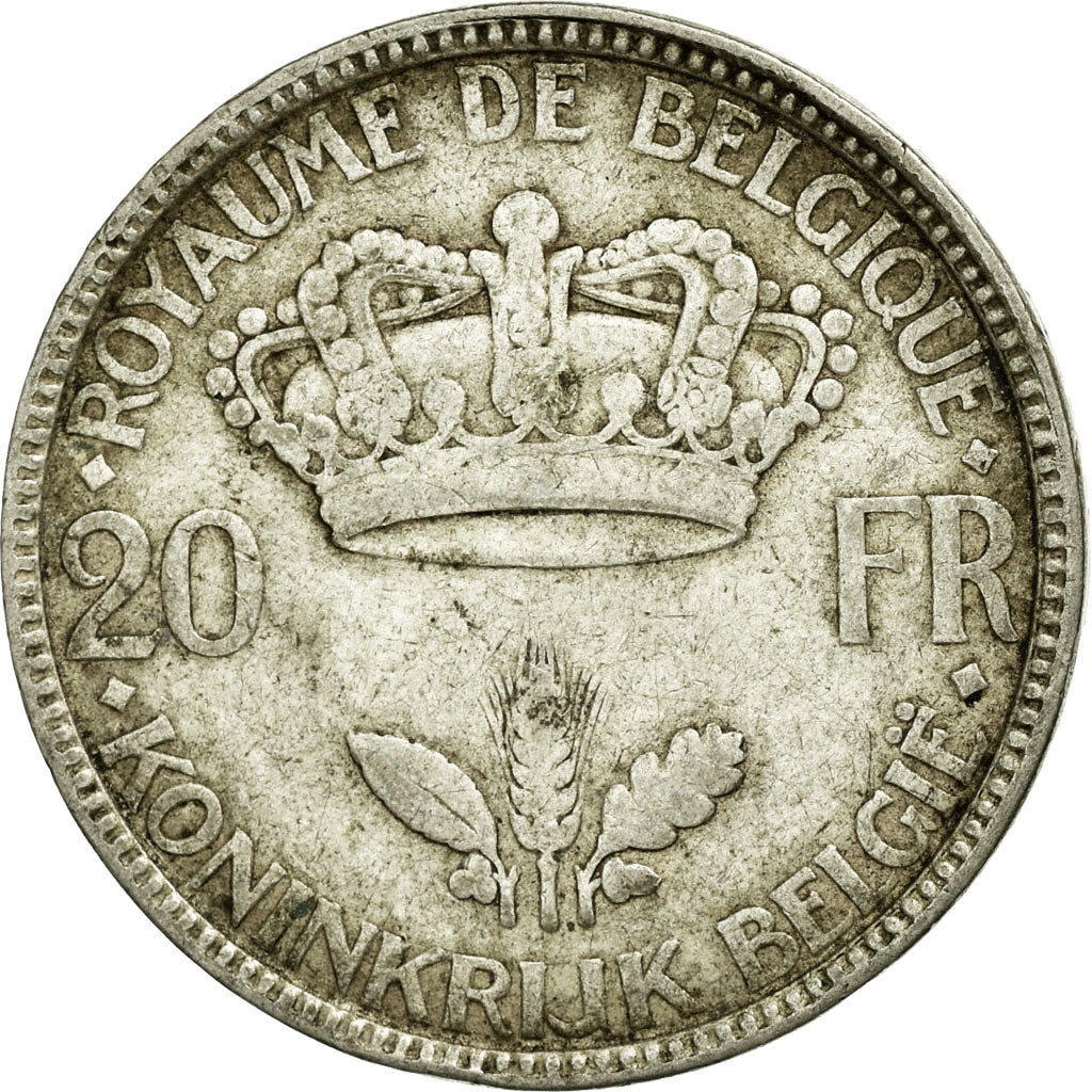 Coin, Belgium, 20 Francs, 20 Frank, 1935, EF(40-45), Silver, KM:105
