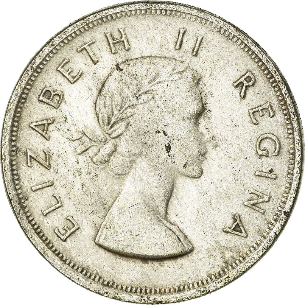 Coin, South Africa, Elizabeth II, 5 Shillings, 1958, EF(40-45), Silver, KM:52