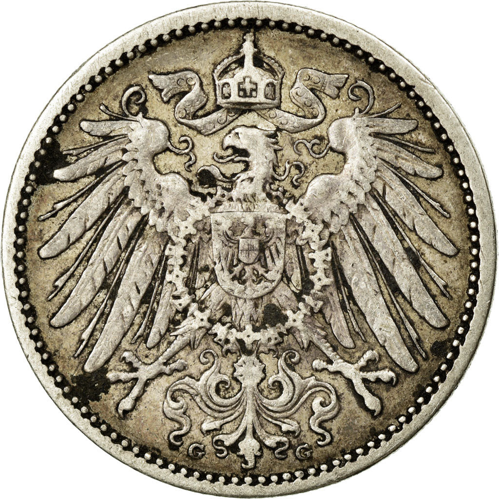 Coin, GERMANY - EMPIRE, Wilhelm II, Mark, 1904, Karlsruhe, VF(30-35), Silver