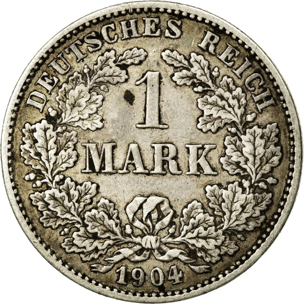 Coin, GERMANY - EMPIRE, Wilhelm II, Mark, 1904, Karlsruhe, VF(30-35), Silver