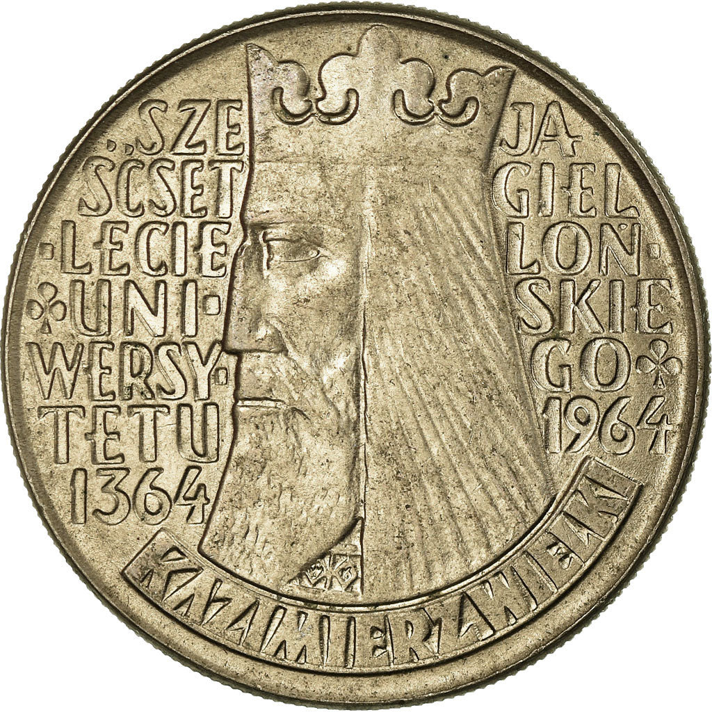 Coin, Poland, 10 Zlotych, 1964, EF(40-45), Copper-nickel, KM:52.1