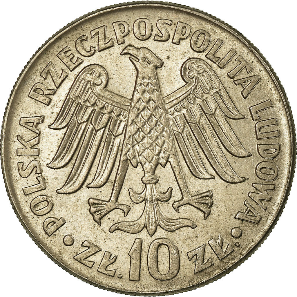 Coin, Poland, 10 Zlotych, 1964, EF(40-45), Copper-nickel, KM:52.1