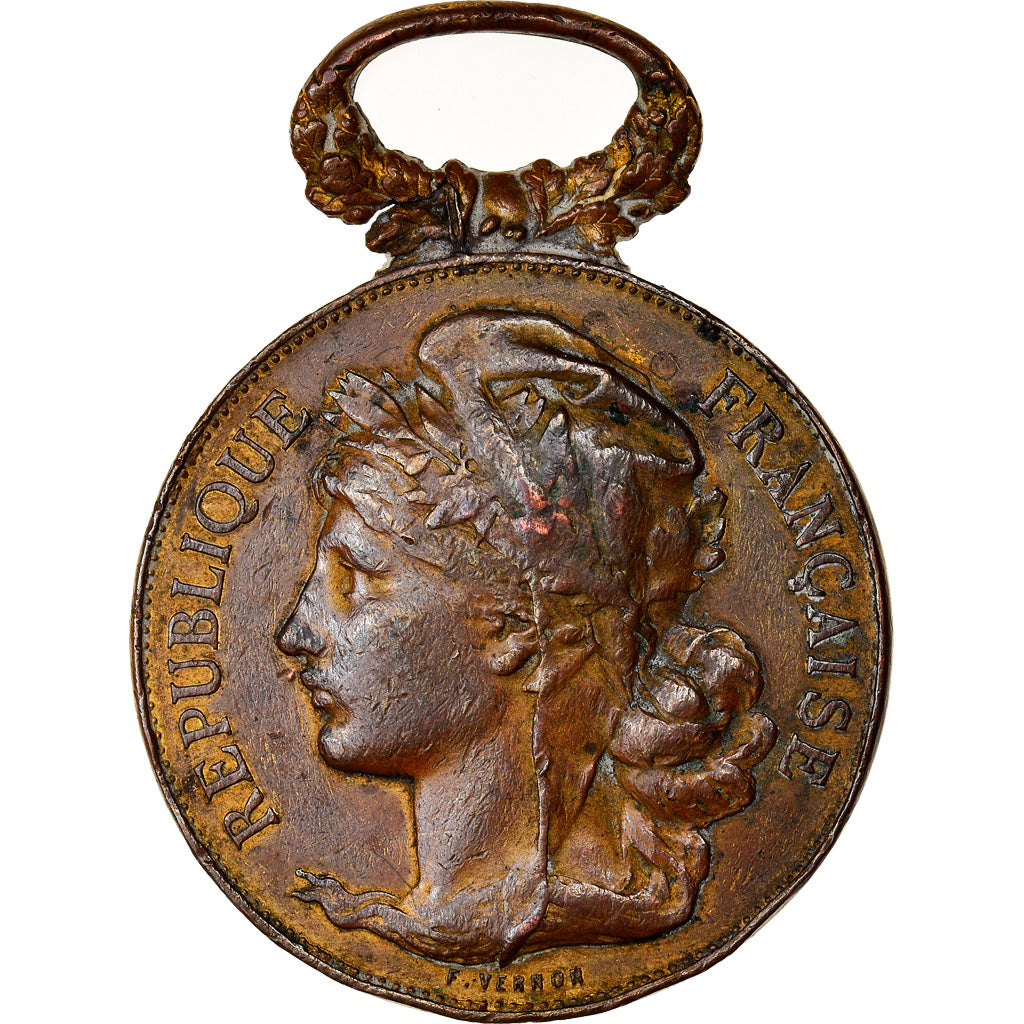 France, Médaille, Festival de Templeuve, Nord, 1889, Vernon, TB+, Bronze