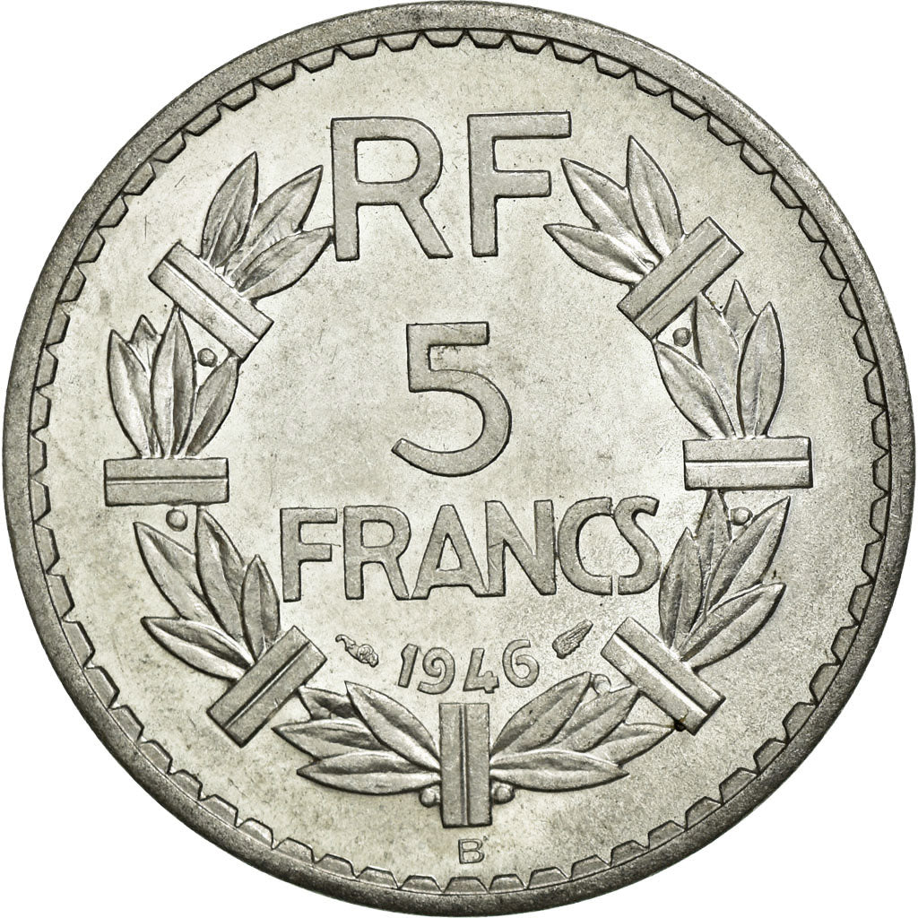 Coin, France, Lavrillier, 5 Francs, 1946, Beaumont le Roger, AU(55-58)