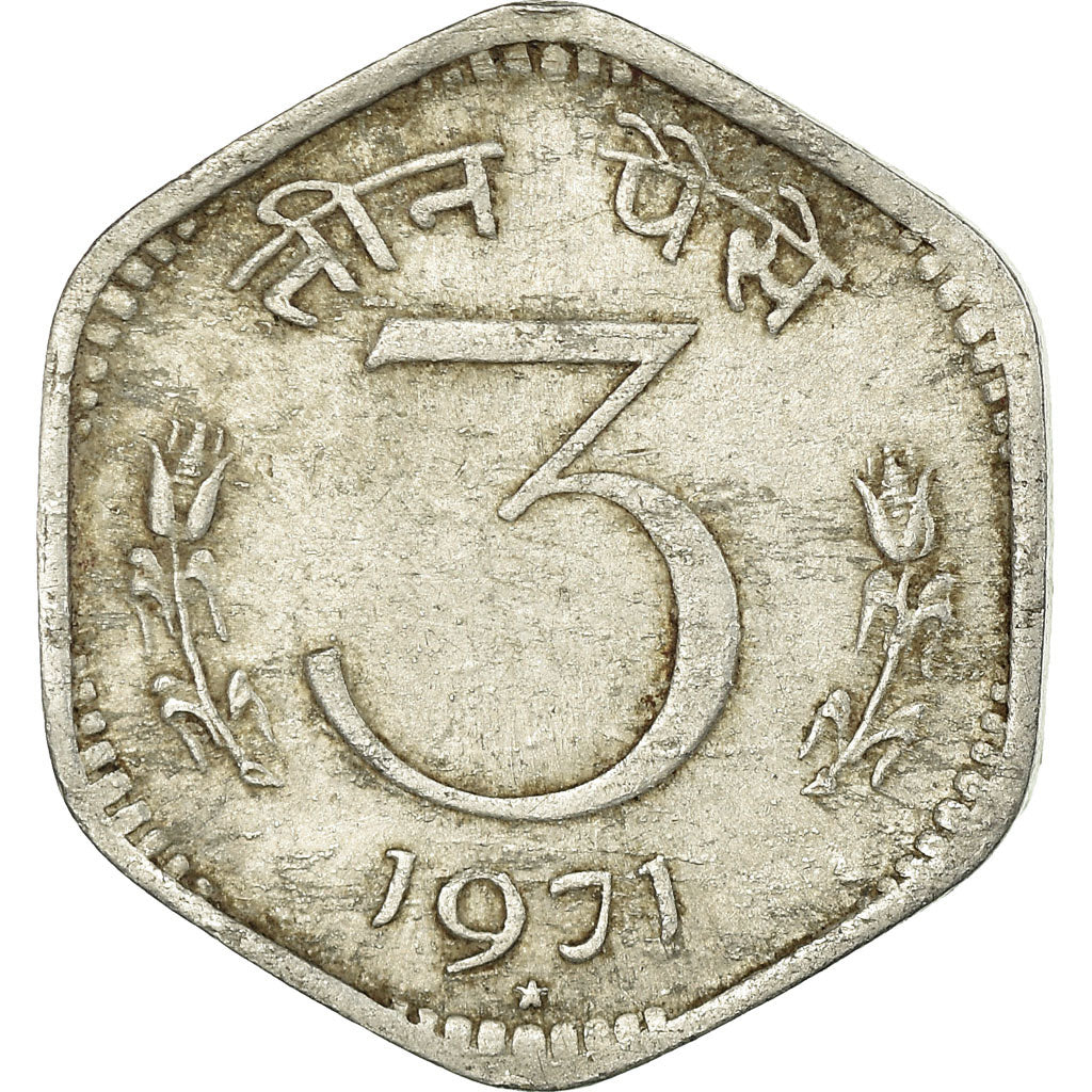 Münze, INDIA-REPUBLIC, 3 Paise, 1971, S+, Aluminium, KM:14.2