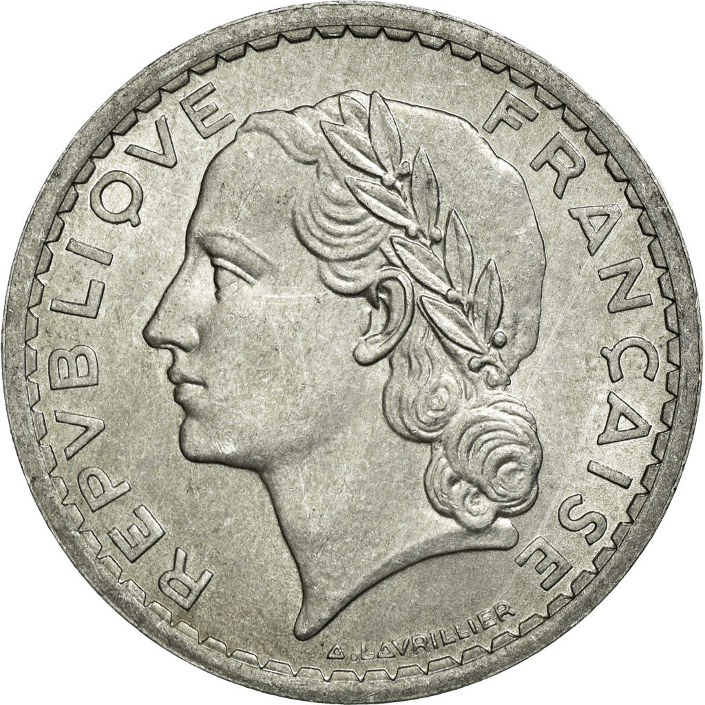 Monnaie, France, Lavrillier, 5 Francs, 1945, SUP+, Aluminium, KM:888b.1