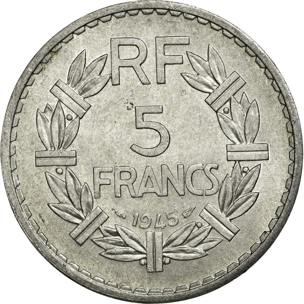 Monnaie, France, Lavrillier, 5 Francs, 1945, SUP+, Aluminium, KM:888b.1