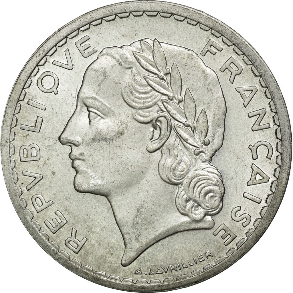 Monnaie, France, Lavrillier, 5 Francs, 1945, SUP+, Aluminium, KM:888b.1