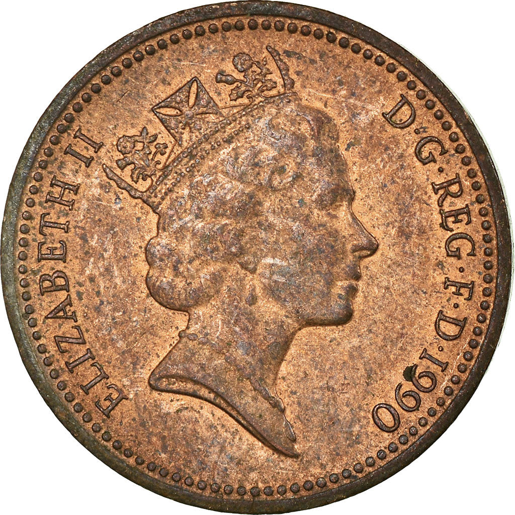 Moneda, Gran Bretaña, Elizabeth II, Penny, 1990, British Royal Mint, MBC