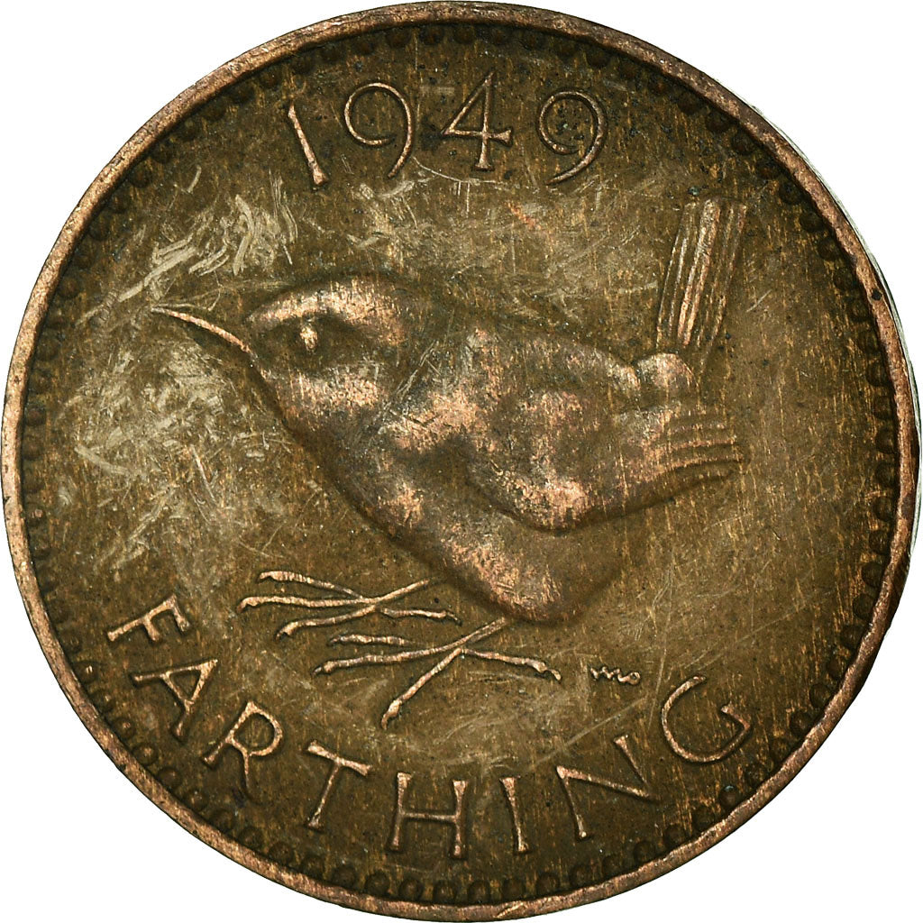 Münze, Großbritannien, George VI, Farthing, 1949, SS, Bronze, KM:867