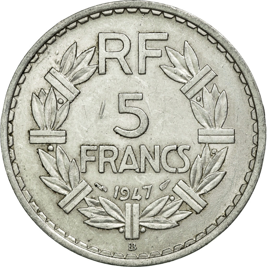 Monnaie, France, Lavrillier, 5 Francs, 1947, Beaumont le Roger, TTB+, Aluminium