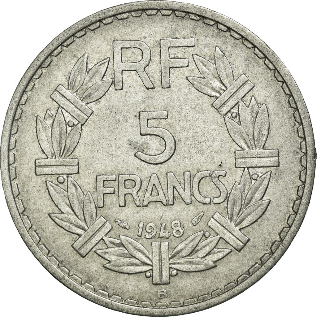 Monnaie, France, Lavrillier, 5 Francs, 1948, Beaumont le Roger, TTB, Aluminium