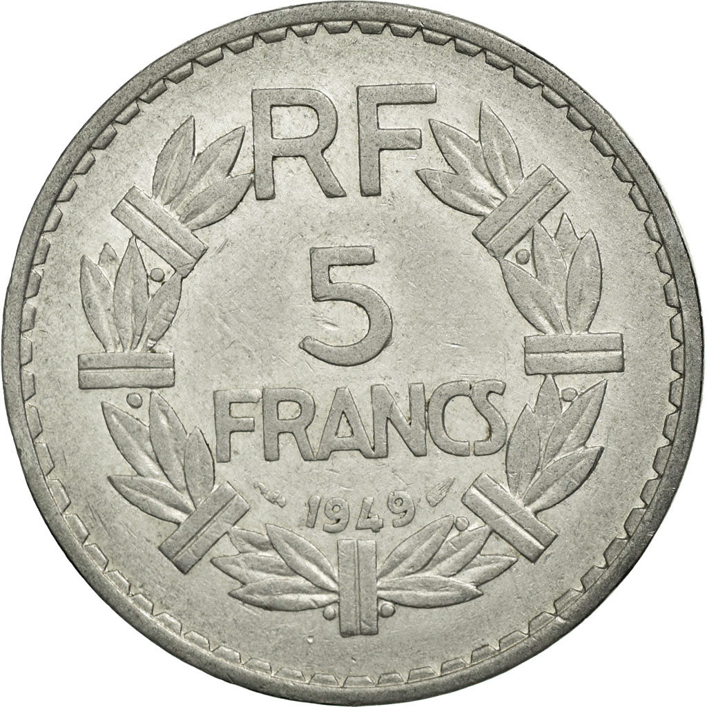 Coin, France, Lavrillier, 5 Francs, 1949, EF(40-45), Aluminum, KM:888b.1